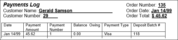 Alt Payments Log